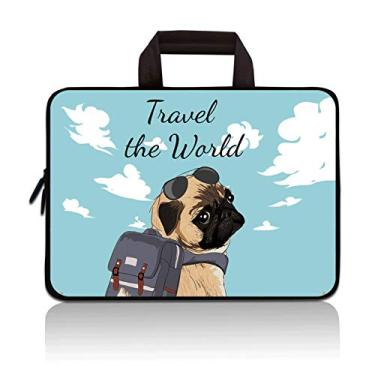 Imagem de RUYIDAY 14 15 15,4 15,6 polegadas Bolsa para laptop Capa protetora para computador Bolsa para notebook Capa de neoprene Estojo de viagem macio para Dell Lenovo Toshiba HP Chromebook ASUS Acer, Cute Dog