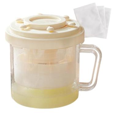 Imagem de Coador de Iogurte com Tampa | Peneira de Malha Fina para Iogurte Segura - Ferramenta Fina Ajustável Reutilizável De Design Multifuncional Para Preparar Comida Caseira Cozinha Sumo Queijo E Ambiente Do