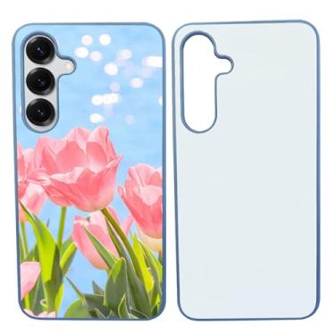 Imagem de JUSTRY Capa de telefone em branco sublimação 5 peças para Samsung Galaxy S25, fácil de sublimar DIY 2 em 1 capa 2D de borracha macia para impressão de subtransferência de calor + pacote de atacado