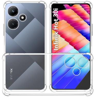 Imagem de USTIYA Capa para Infinix Phone Case Uso Resistente, Bumper Absorção Choques em TPU Transparente Capinha Protector Câmera Espessamento nas Quatro Pontas da Carcasa (Infinix Hot 30i)