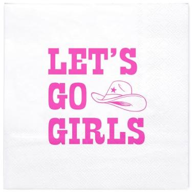 Imagem de WRAPAHOLIC 50 guardanapos de almoço de vaqueira - guardanapos de papel descartáveis com chapéu de fazenda ocidental de 3 camadas para despedida de solteira, festa de aniversário retrô e festa de