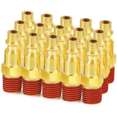 Imagem de ChillWaves Plugue de ar industrial, plugues pneumáticos macho NPT de 1/10.2 cm, acessórios para compressor de ar (pacote com 15)