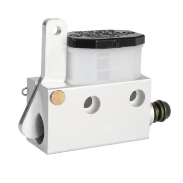 Imagem de CMIYETO Bomba de pistão de freio cilindro mestre de motocicleta cilindro mestre embreagem alavanca de freio bomba para Go Kart 3 rodas ATV branco