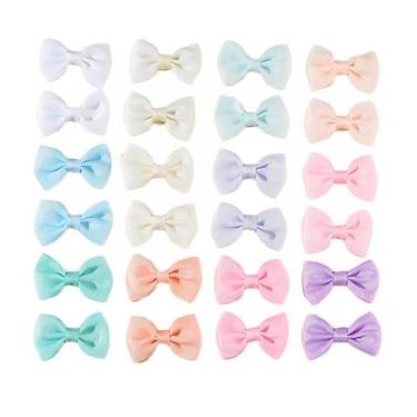 Imagem de Lacinho de bebê 24 peças de Cabelo No Bico de Pato Encapado - Castelo 