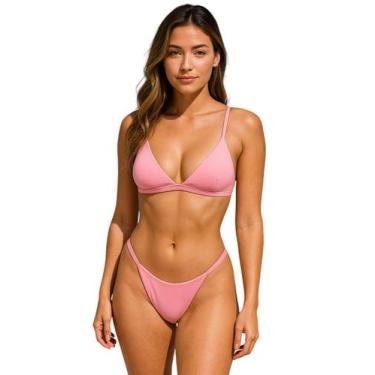 Imagem de Biquíni Feminino Aviador Com Bojo e Calcinha Dupla Face Tira na Latera