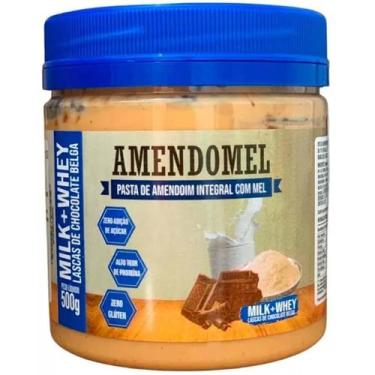 Imagem de Pasta De Amendoim Amendomel 500G Mil Whey Chocolate Belga