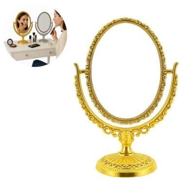 Imagem de Espelho de Mesa Oval Princesa Para Maquiagem 360g - Bm36, Dourado