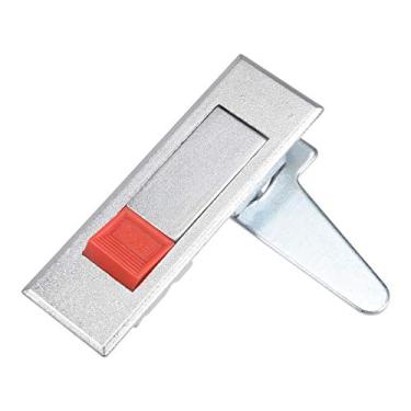 Imagem de uxcell Fechadura elétrica para porta de armário, adequada para painel de 4 mm de espessura, botão vermelho, MS603-2