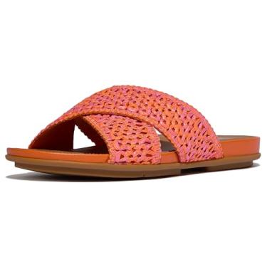 Imagem de FitFlop Sandália feminina Gracie de tecido cruzado, Mistura Satsuma/Pinkperfect, 41
