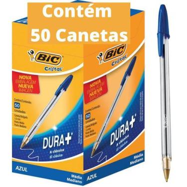 Imagem de Caneta Esferográfica Cristal Azul Caixa Com 50 Unidades Bic