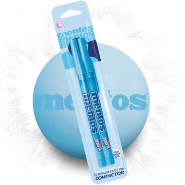 Imagem de Blister Kit Caneta Compactor 07 Pop Mentos Azul Pastel com 2 unid. (Ti