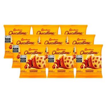 Imagem de 9 Mini Panettone Chocottone Bauducco Gotas Chocolate 80g