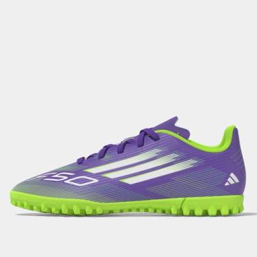 Imagem de Chuteira Society Infantil Adidas F50 Club Unissex, Roxo, 34