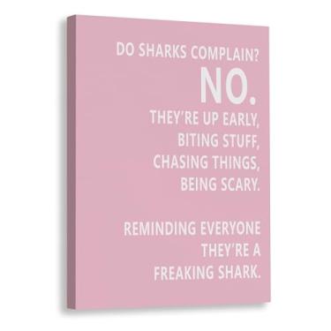 Imagem de Rusenbao Arte de parede motivacional para academia, decoração de academia em casa, decoração inspiradora para sala de treino, Do Sharks Reclain About Monday, arte de parede em tela para exercício sala