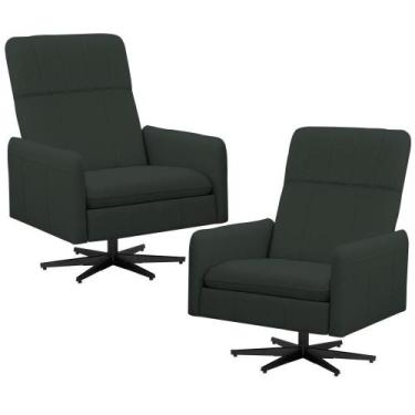 Imagem de Kit 2 Poltronas Decorativa Giratória Retrátil Reclinável Lutor L06 mat