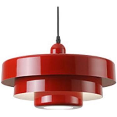 Imagem de E27 Base Lustre De Cabeça Única, Abajur De Metal Personalizado Para Pendurar, Luz Pendente De Estilo Industrial Moderno, Decoração De Quarto E Sala De Jantar Varanda Luminárias, Red