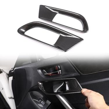 Imagem de Aotumcer Guarnições da tampa da maçaneta da tigela de porta compatíveis com Subaru BRZ 2012-2020 Toyota 86 2012-2020, acabamento da capa da moldura das maçanetas internas de fibra de carbono