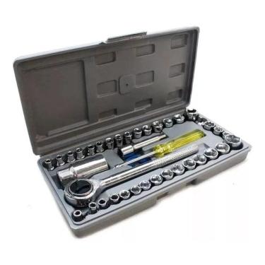 Imagem de Kit Chave Catraca Reversível + Soquete 40 Pçs + Maleta
