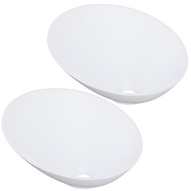 Imagem de Kit 02 Cubas De Apoio Meia Lua Para Banheiro Lavabo C01 Bm38w Branco Matte Fosca - Lyam