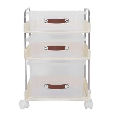 Imagem de Cffuvros Carrinho de Ferramentas de Rolamento com Gavetas, Carrinho de Armazenamento de Ferramentas Móveis Transparente PP com Rodas de Trava, Armazenamento Multi Funcional, para Q (3 camada (1 alta