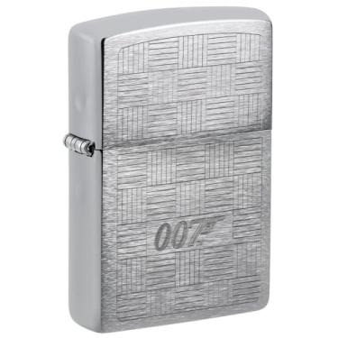 Imagem de Zippo Isqueiro de bolso cromado escovado com design de smoking James Bond