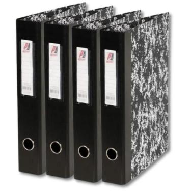 Imagem de 4 Pastas Registradoras AZ Ofício Lombo Estreito - Polycart, Preto