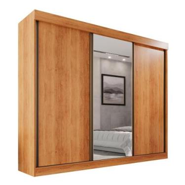 Imagem de Guarda Roupa 100% MDF 3 Portas Correr Com Espelho Fênix - Mais Móveis,