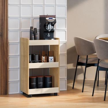 Imagem de Mesa Lateral Balcão para Organizar Multiuso Modelo Jade para Casa Cinamomo Off White