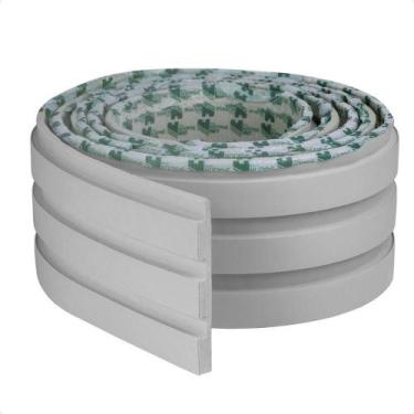 Imagem de Painel Ripado Laminado De Eva Autocolante Flexível Rolo 5mt Cinza - ME