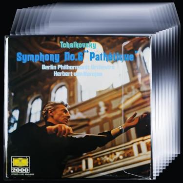 Imagem de VKheroKV 10 peças de papel de disco de vinil e mangas internas de poli capas de papel kraft jaquetas LP de papelão com orifício central mangas de poeira para recodificação de vinil (25 cm