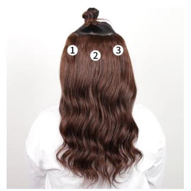 Imagem de Cabelo liso peruca Longa Aplique com Tic Tac Sintético - HHW, castanho