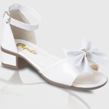 Imagem de Sandália Infantil Feminina Salto Baixo Social Estilosa - Pepite, Branc