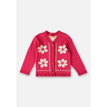 Imagem de Casaco em Tricô Infantil para Meninas Up Baby, Rosa, 1