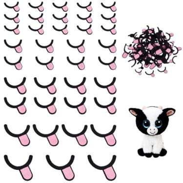 Imagem de PH PandaHall 5 estilos de boca de feltro, 250 peças, boca de sapo de feltro com língua, preta, costurada, bocas de crochê, para animais de pelúcia Amigurumi, fantoches, faça você mesmo, projetos de