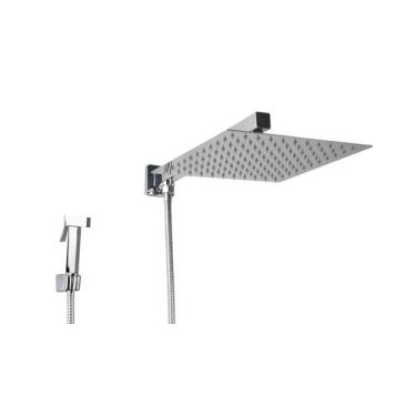 Imagem de Ducha Chuveiro Inox 304 25x25 cm com Ducha de Mão em Metal - AMG Metai