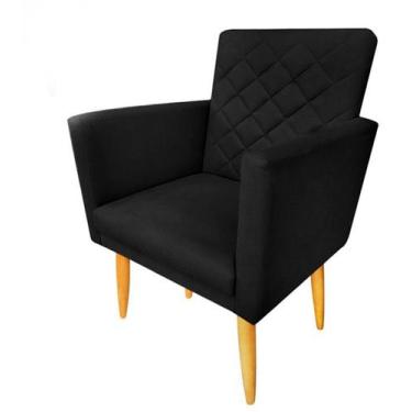 Imagem de Poltrona Maitê Suede Preto para leitura - JBF