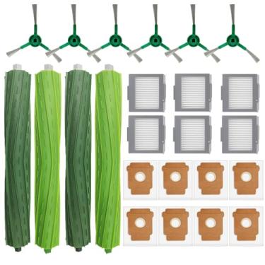Imagem de 24 peças de reposição para iRobot Plus 504 Vac, para kit de acessórios de aspirador de pó iRobot Max 705 Vac, 2 conjuntos de escovas de borracha, 6 escovas laterais, 6 filtros HEPA, 8 sacos de poeira