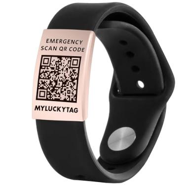 Imagem de MYLUCKYTAG Pulseira de identificação médica QR Code - Pulseira de emergência - Pulseira de silicone impermeável para pulsos de 12,7 a 23 cm, standard, Silicone, Sem Pedra Preciosa