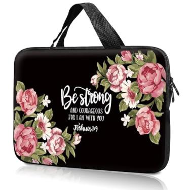 Imagem de Bolsa para laptop de 35.6 cm 38.1 cm bolsa para computador, 36.1 cm 39.1 cm capa para notebook compatível com Dell, Lenovo, Toshiba HP, Asus Notebook Messenger Briefcase-Flower Joshua 1:9