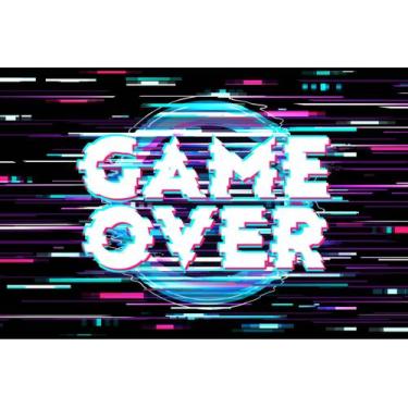 Imagem de Painel de Tecido Sublimado Gamer Game Over - Fabrika de Festa, 240x130
