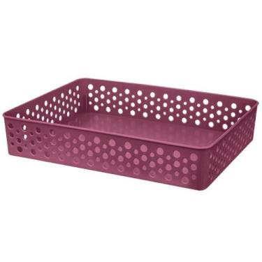 Imagem de Cesto Organizador Rattan Multiuso Armário Gaveta Lavanderia G (34x25) 