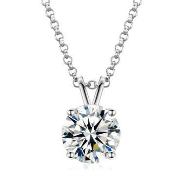 Imagem de Colar THE Moissanite 0,3 quilates em prata banhada a ouro branco 18 qu