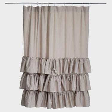 Imagem de Cortina de algodão cinza com três voos 180x190cm - Lightbek Official S