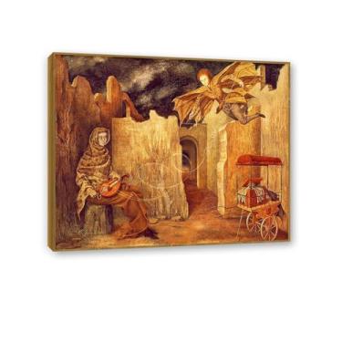 Imagem de Remedios Varo Decor Prints Magic Flight or Zamfonia Canvas Surrealism Wall Decor Remedios Varo Arte de parede emoldurada para sala de estar banheiro Presente pronto para pendurar 48x40cm (48.3x40.6 cm