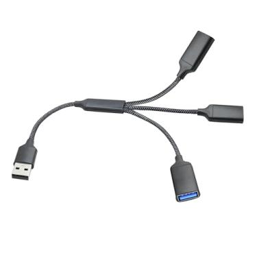 Imagem de Cabo de extensão USB divisor de energia macho para adaptador fêmea (USB A 1 macho para 3 fêmeas)