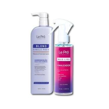 Imagem de Le Prô Kit Blond Single Pass + Finalizador Mais Liso, Tratamento Profissional para Cabelos Loiros