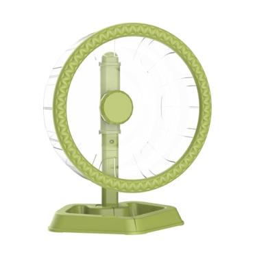 Imagem de Rodas de exercício para hamster, rodas de corrida silenciosas para hamster com suporte ajustável para animais pequenos, ratos anões ouriços sírios gerbils (verde, grande (24 cm)