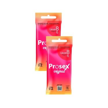 Imagem de Kit 2 Preservativo Prosex autêntico Lubrificado Leve 8 Pague 6 Unidades