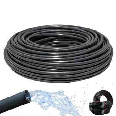 Imagem de Mangueira de 1/2 com 50 metros preta, lisa para inrrigação plastica - 