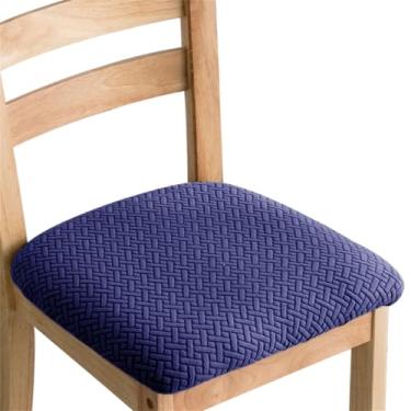 Imagem de Capas de assento para cadeira de jantar em jacquard elástico durável, removível e lavável, almofada elástica para cadeir